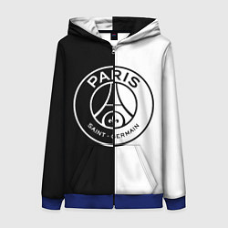 Толстовка на молнии женская ФК ПСЖ PSG BLACK & WHITE, цвет: 3D-синий