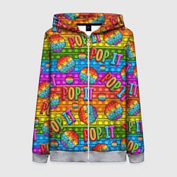 Толстовка на молнии женская POP IT SMILE ПОП ИТ ПУПЫРКА, цвет: 3D-меланж