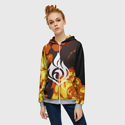 Толстовка на молнии женская PIRO ПИРО ГЕНШИН, цвет: 3D-меланж — фото 2