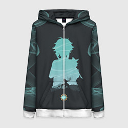 Толстовка на молнии женская XIAO СЯО ГЕНШИН, цвет: 3D-белый