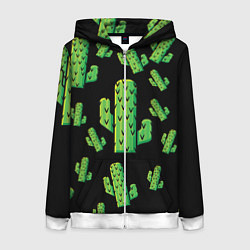 Женская толстовка на молнии Cactus Time - Веселые кактусы