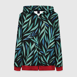 Толстовка на молнии женская Растительный орнамент, цвет: 3D-красный