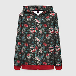 Толстовка на молнии женская TATTOO, цвет: 3D-красный