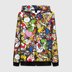 Толстовка на молнии женская Mario ALLSTARS, цвет: 3D-черный