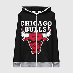 Толстовка на молнии женская B C Chicago Bulls, цвет: 3D-меланж