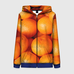 Толстовка на молнии женская Мандаринчик чик, цвет: 3D-синий