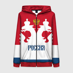 Толстовка на молнии женская Russia Team, цвет: 3D-красный