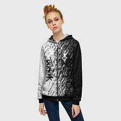 Толстовка на молнии женская Anime Berserk, цвет: 3D-черный — фото 2