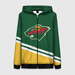 Толстовка на молнии женская Minnesota Wild NHL, цвет: 3D-черный