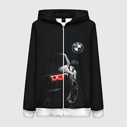 Толстовка на молнии женская BMW МИНИМЛ, цвет: 3D-белый