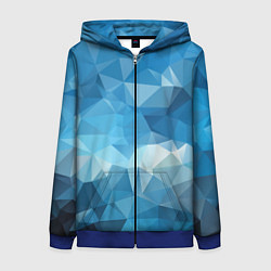 Толстовка на молнии женская Цифровое небо, цвет: 3D-синий
