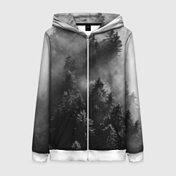 Толстовка на молнии женская МРАЧНЫЙ ЛЕС FOREST, цвет: 3D-белый