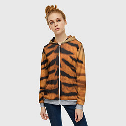 Толстовка на молнии женская ТИГРИНАЯ ШКУРА, цвет: 3D-меланж — фото 2