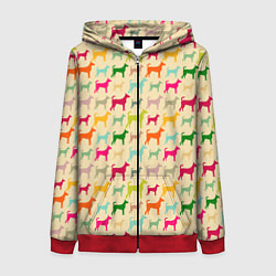 Женская толстовка на молнии Собаки Разноцветные