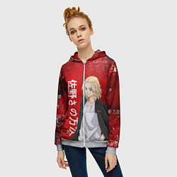 Толстовка на молнии женская МАЙКИ МАНДЗИРО ТОСВА RED, цвет: 3D-меланж — фото 2