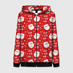 Толстовка на молнии женская САНТА КЛАУС НОВЫЙ ГОД, цвет: 3D-черный