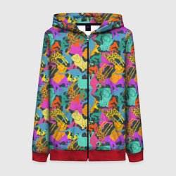 Женская толстовка на молнии Красочные Животные