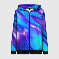 Толстовка на молнии женская Neon Holographic, цвет: 3D-черный