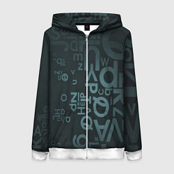 Толстовка на молнии женская Хаотичные мысли гения, цвет: 3D-белый