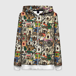 Толстовка на молнии женская Ничоси - Nichosi, цвет: 3D-белый