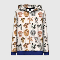 Женская толстовка на молнии Милые дикие животные