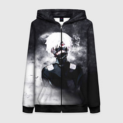 Женская толстовка на молнии Токийский Гуль в Дыму Tokyo Ghoul Smoke
