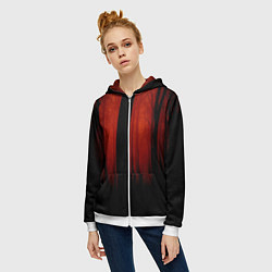 Толстовка на молнии женская Красный хоррор, цвет: 3D-белый — фото 2