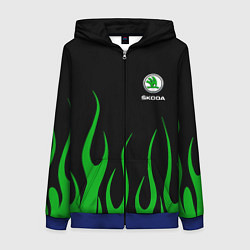 Женская толстовка на молнии Skoda огонь