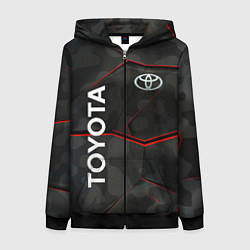 Толстовка на молнии женская Toyota sport auto, цвет: 3D-черный