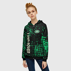 Толстовка на молнии женская Land Rover, Ленд Ровер, цвет: 3D-черный — фото 2