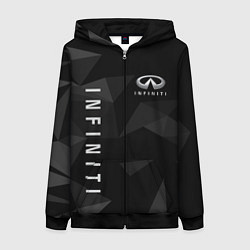 Толстовка на молнии женская Infiniti Инфинити, цвет: 3D-черный