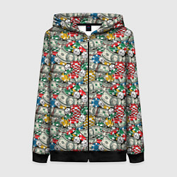 Женская толстовка на молнии Деньги Казино