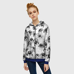 Толстовка на молнии женская Король и шут Лого Паттерн, цвет: 3D-синий — фото 2