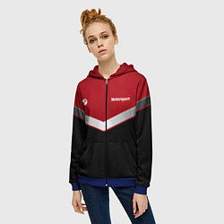 Толстовка на молнии женская БМВ BMW UNIFORM RED, цвет: 3D-синий — фото 2