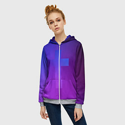 Толстовка на молнии женская Крест в неоне, цвет: 3D-меланж — фото 2