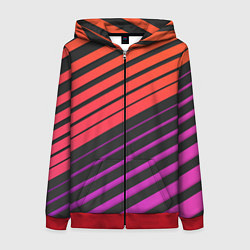 Женская толстовка на молнии Линии градиентGradient Polygon Lines