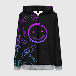 Женская толстовка на молнии Neon Bored Half pattern