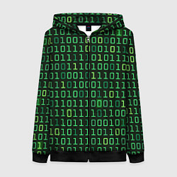 Толстовка на молнии женская Двоичный Код Binary Code, цвет: 3D-черный