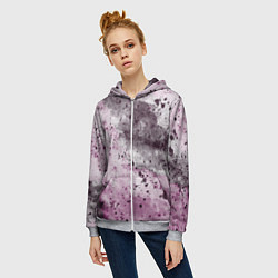 Толстовка на молнии женская Гранж Разводы и брызги краски, цвет: 3D-меланж — фото 2