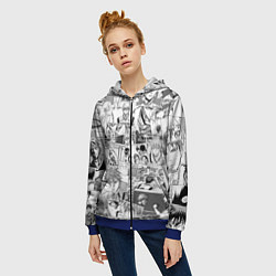 Толстовка на молнии женская Kuroko no Basket pattern, цвет: 3D-синий — фото 2