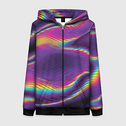 Женская толстовка на молнии Neon fashion pattern Wave