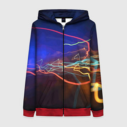 Женская толстовка на молнии Neon vanguard pattern Lightning Fashion 2023