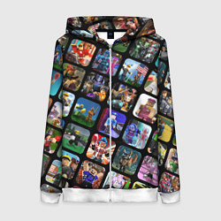 Толстовка на молнии женская ROBLOX СЮЖЕТЫ, цвет: 3D-белый