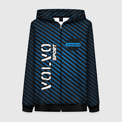 Толстовка на молнии женская VOLVO Volvo Sport Карбон, цвет: 3D-черный