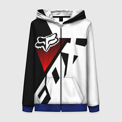 Женская толстовка на молнии FOX RACING - ФОКС ЧЕРНЫЙ И БЕЛЫЙ