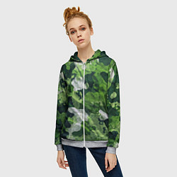 Толстовка на молнии женская Camouflage Pattern Камуфляж Паттерн, цвет: 3D-меланж — фото 2