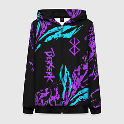 Женская толстовка на молнии Berserk bleck mask neon