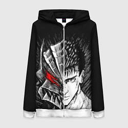 Толстовка на молнии женская БЕРСЕРК ГАТС И ДОСПЕХИ, цвет: 3D-белый