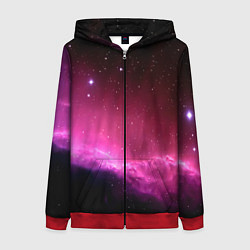 Толстовка на молнии женская Night Nebula, цвет: 3D-красный