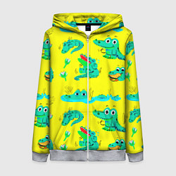 Женская толстовка на молнии GREEN CROCODILES